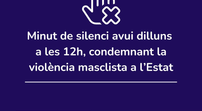 Es convoca un minut de silenci a Vilafranca per condemnar la violència masclista a l’Estat